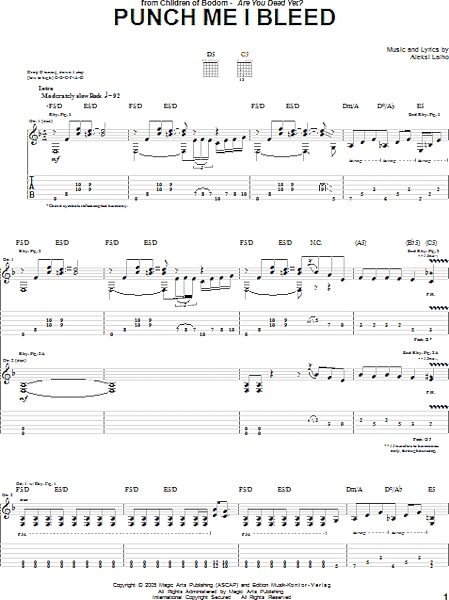 open zoom image for Punch Me I Bleed - Guitar TAB, New, Main