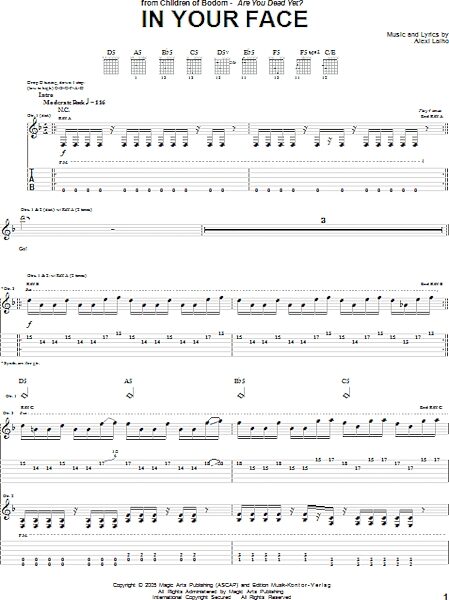 open zoom image for In Your Face - Guitar TAB, New, Main