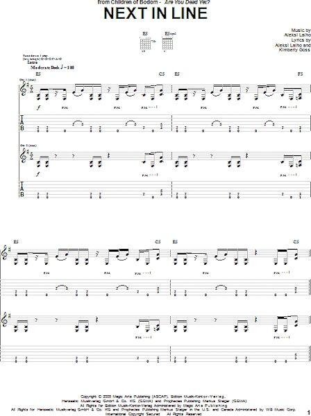 open zoom image for Next In Line - Guitar TAB, New, Main