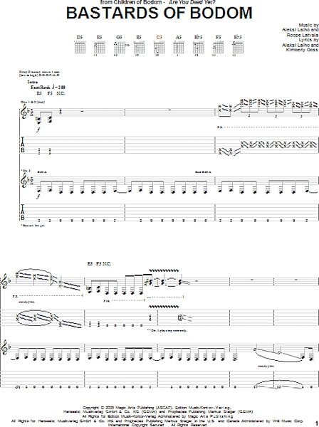 open zoom image for Bastards Of Bodom - Guitar TAB, New, Main
