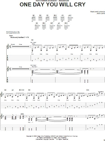 open zoom image for One Day You Will Cry - Guitar TAB, New, Main