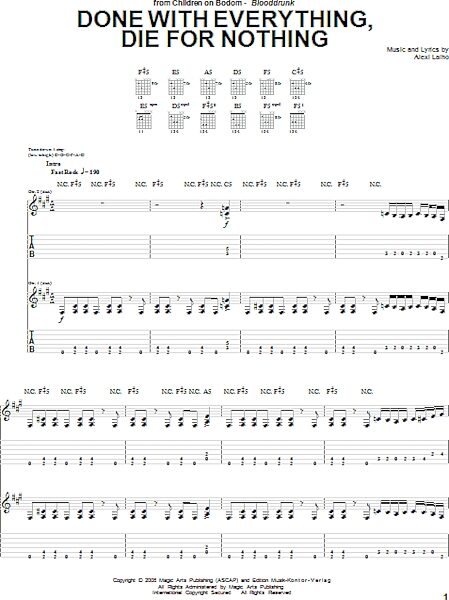 open zoom image for Done With Everything, Die For Nothing - Guitar TAB, New, Main