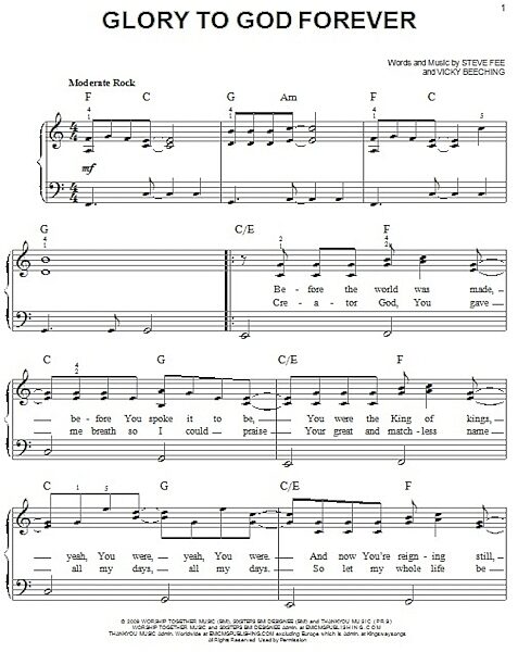 open zoom image for Glory To God Forever - Easy Piano, New, Main