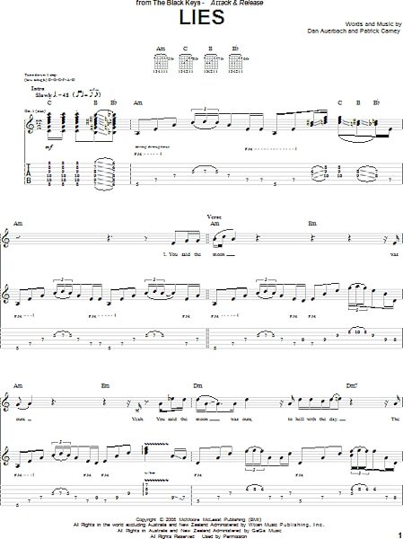 open zoom image for Lies - Guitar TAB, New, Main
