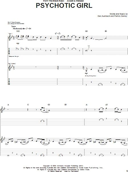 open zoom image for Psychotic Girl - Guitar TAB, New, Main