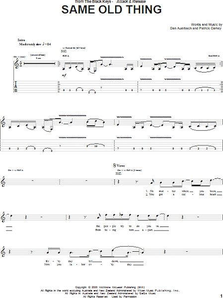 open zoom image for Same Old Thing - Guitar TAB, New, Main