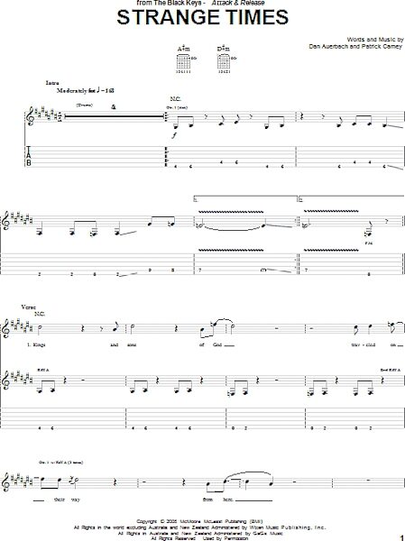 open zoom image for Strange Times - Guitar TAB, New, Main
