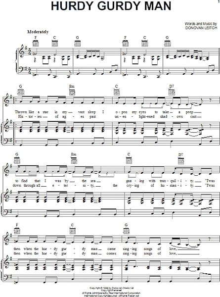 open zoom image for Hurdy Gurdy Man - Piano/Vocal/Guitar, New, Main