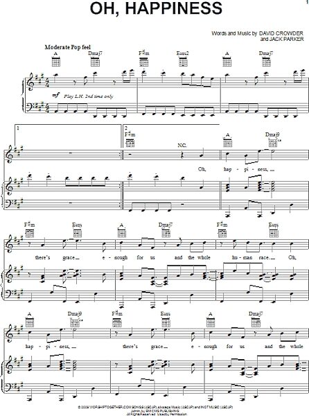 open zoom image for Oh, Happiness - Piano/Vocal/Guitar, New, Main