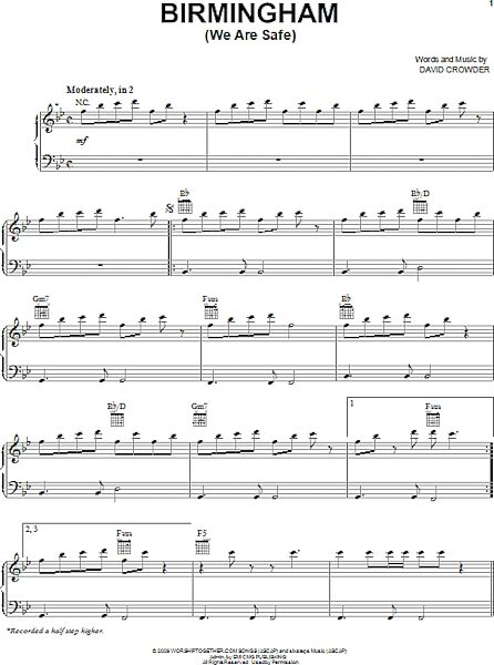 open zoom image for Birmingham (We Are Safe) - Piano/Vocal/Guitar, New, Main
