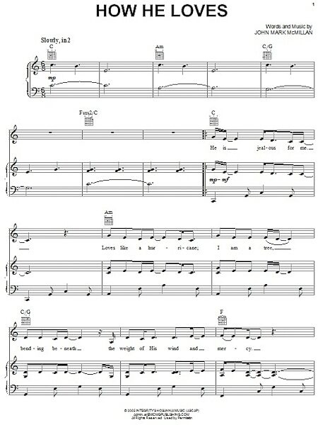 open zoom image for How He Loves - Piano/Vocal/Guitar, New, Main