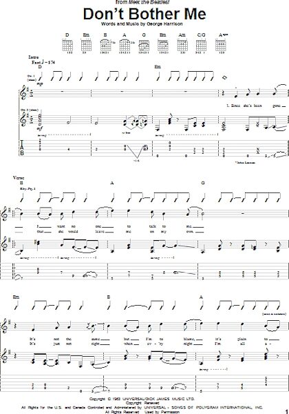 open zoom image for Don't Bother Me - Guitar TAB, New, Main