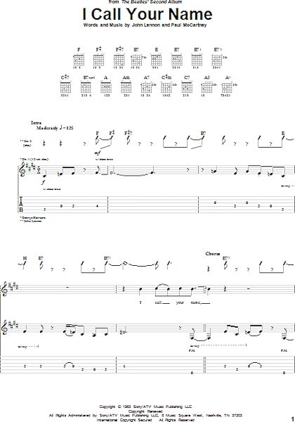 open zoom image for I Call Your Name - Guitar TAB, New, Main