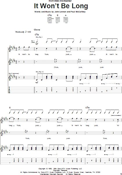 open zoom image for It Won't Be Long - Guitar TAB, New, Main