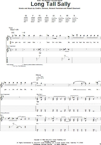 open zoom image for Long Tall Sally - Guitar TAB, New, Main