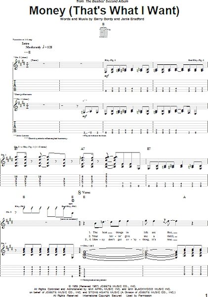 open zoom image for Money (That's What I Want) - Guitar TAB, New, Main