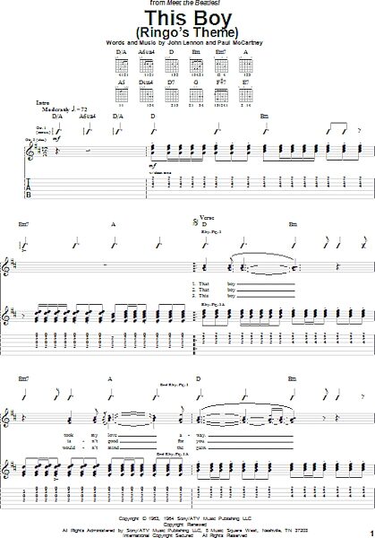 open zoom image for This Boy (Ringo's Theme) - Guitar TAB, New, Main