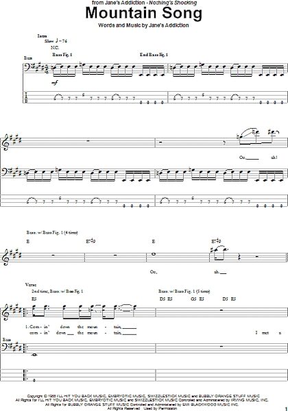 open zoom image for Mountain Song - Bass Tab, New, Main