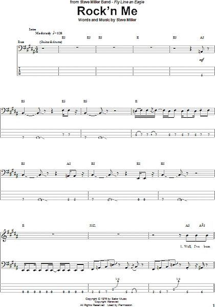 open zoom image for Rock'n Me - Bass Tab, New, Main