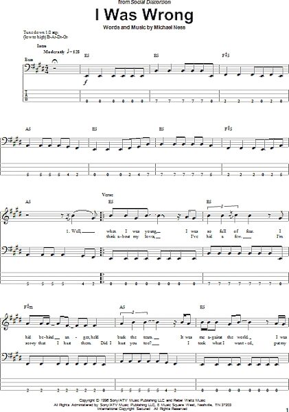 open zoom image for I Was Wrong - Bass Tab, New, Main