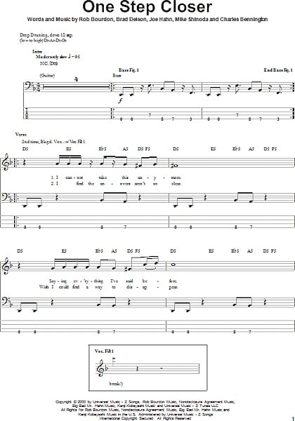 open zoom image for One Step Closer - Bass Tab, New, Main