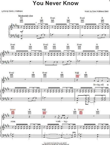 open zoom image for You Never Know - Piano/Vocal/Guitar, New, Main
