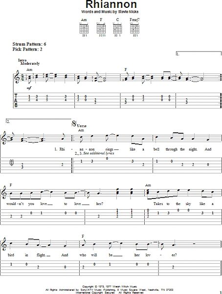 open zoom image for Rhiannon - Easy Guitar with TAB, New, Main