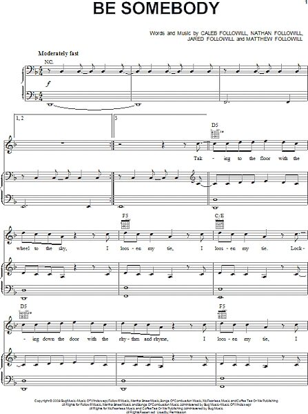 open zoom image for Be Somebody - Piano/Vocal/Guitar, New, Main