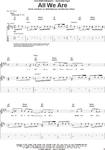 open zoom image for All We Are - Guitar TAB, New, Main