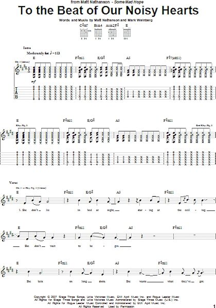 open zoom image for To The Beat Of Our Noisy Hearts - Guitar TAB, New, Main