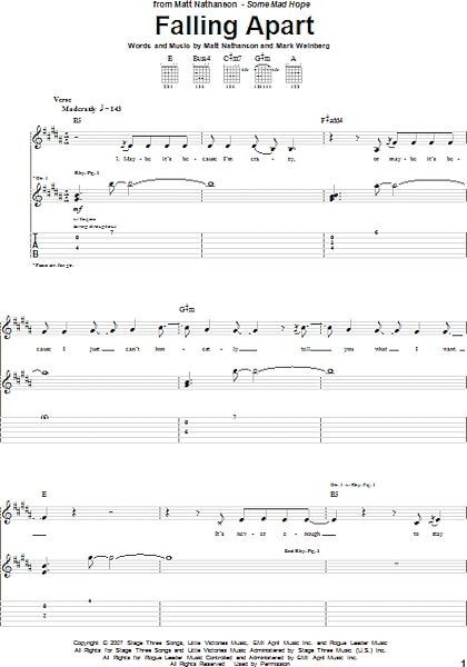 open zoom image for Falling Apart - Guitar TAB, New, Main