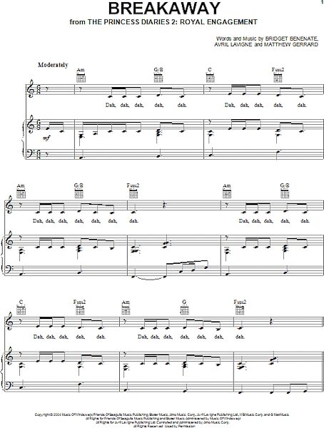 open zoom image for Breakaway - Piano/Vocal/Guitar, New, Main