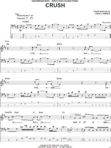 open zoom image for Crush - Bass Tab, New, Main