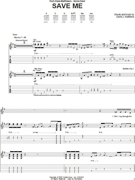 open zoom image for Save Me - Guitar TAB, New, Main