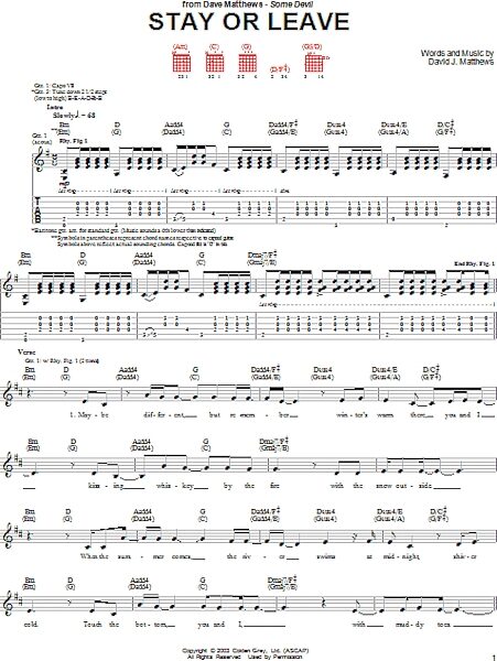 open zoom image for Stay or Leave - Guitar TAB, New, Main