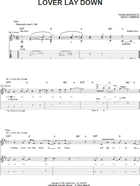 open zoom image for Lover Lay Down - Guitar TAB, New, Main