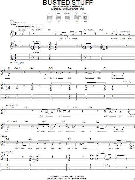 open zoom image for Busted Stuff - Guitar TAB, New, Main