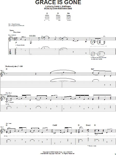 open zoom image for Grace Is Gone - Guitar TAB, New, Main
