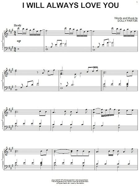 open zoom image for I Will Always Love You - Piano Solo, New, Main