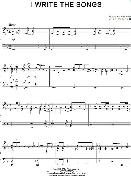 open zoom image for I Write The Songs - Piano Solo, New, Main