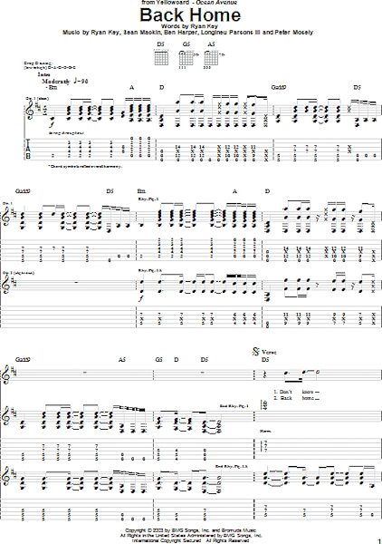 open zoom image for Back Home - Guitar TAB, New, Main