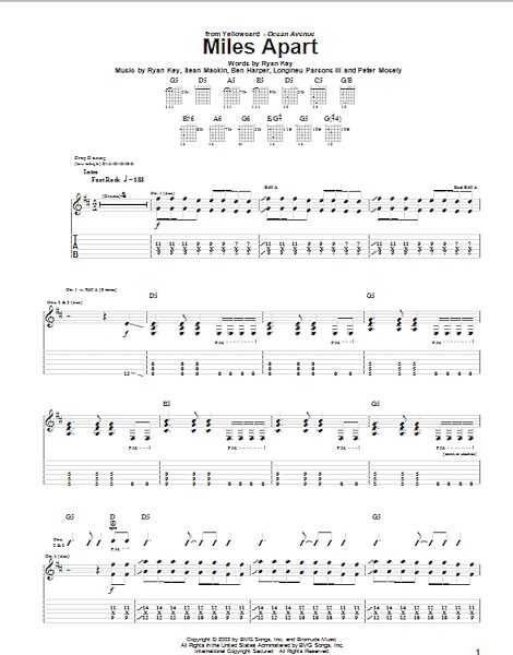 open zoom image for Miles Apart - Guitar TAB, New, Main