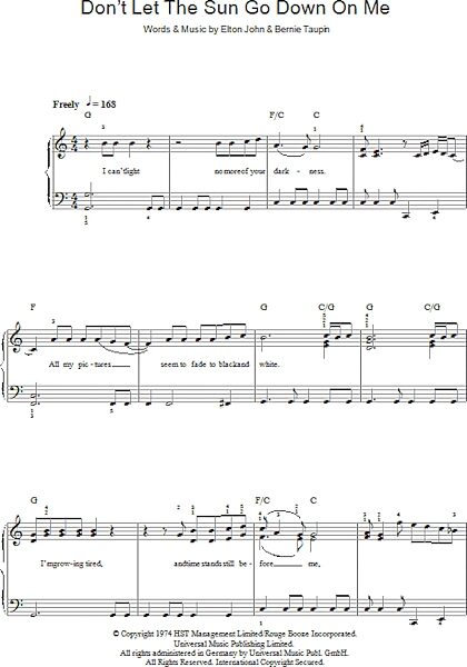 open zoom image for Don't Let The Sun Go Down On Me - Easy Piano, New, Main