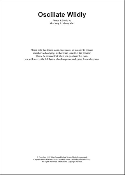 open zoom image for Oscillate Wildly - Guitar Chords/Lyrics, New, Main