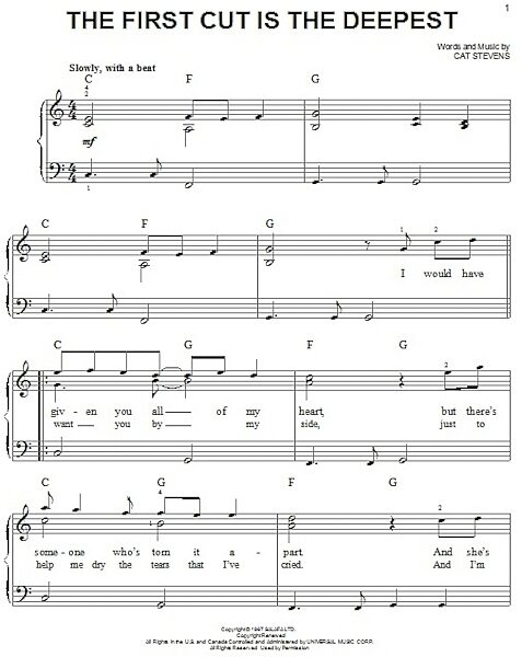 open zoom image for The First Cut Is The Deepest - Easy Piano, New, Main