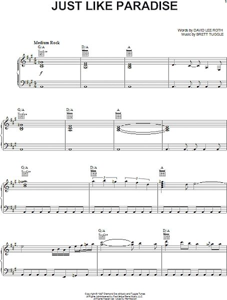 open zoom image for Just Like Paradise - Piano/Vocal/Guitar, New, Main