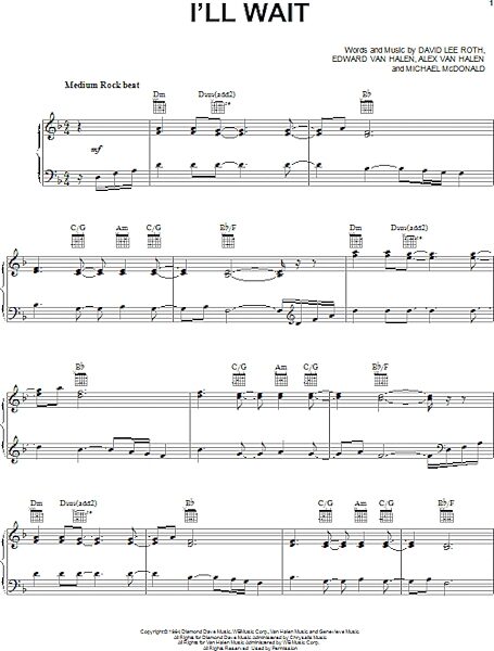 open zoom image for I'll Wait - Piano/Vocal/Guitar, New, Main