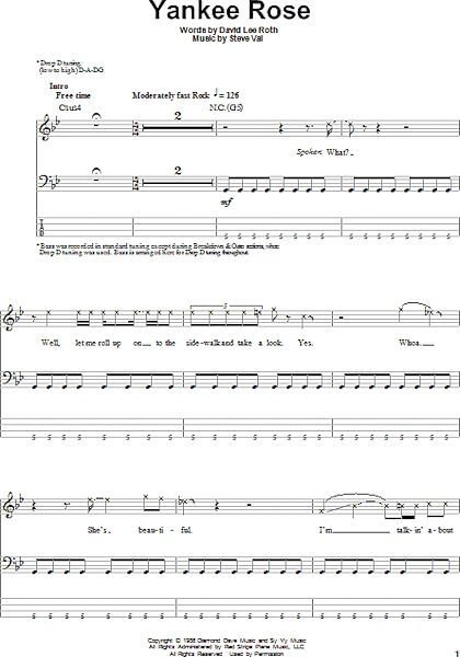 open zoom image for Yankee Rose - Bass Tab, New, Main