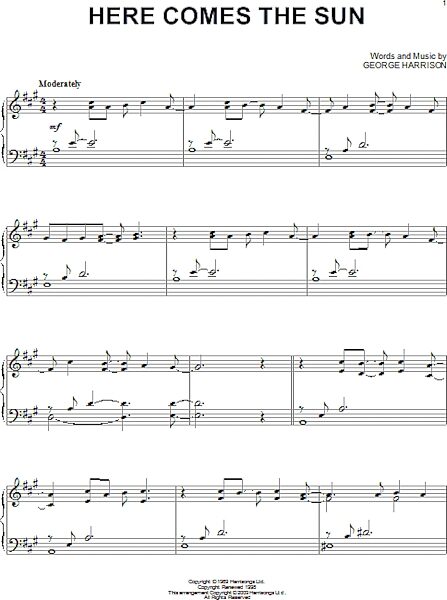 open zoom image for Here Comes The Sun - Piano Solo, New, Main