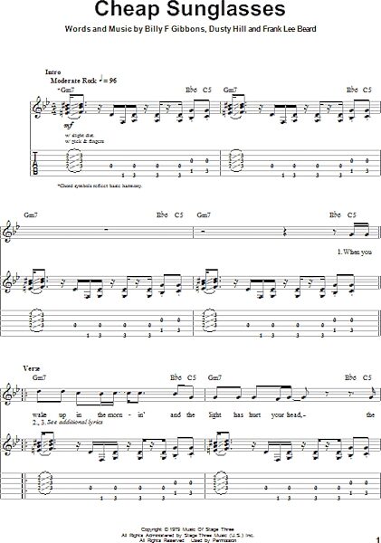 open zoom image for Cheap Sunglasses - Guitar Tab Play-Along, New, Main